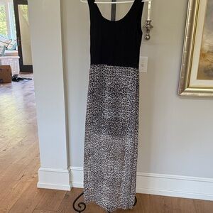 Vince Camuto Black and Leopard Maxi Dress